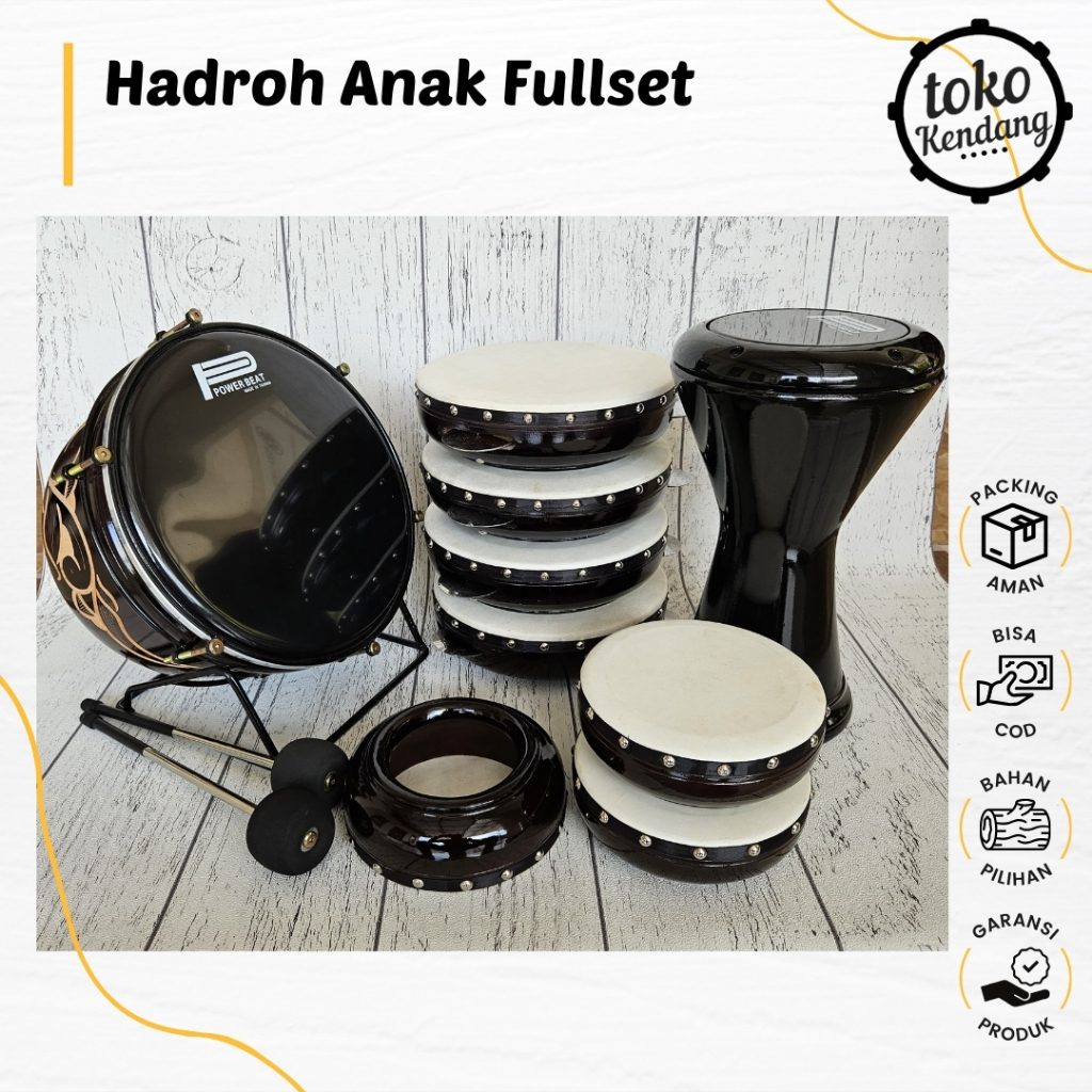 Paket Alat Hadroh Fullset Anak Rebana Hadrah Lengkap Komplit Fullset Siap Pakai Untuk Alat Musik Sho
