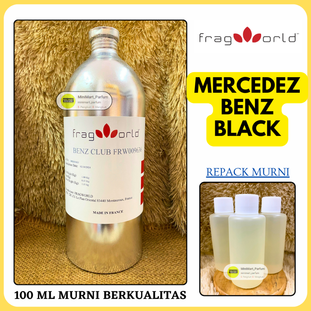 Bibit Parfum MERCEDEZ BENZ BLACK Murni 100 ML Berkualitas FRAGWORLD Fragrance - Biang Minyak Wangi M