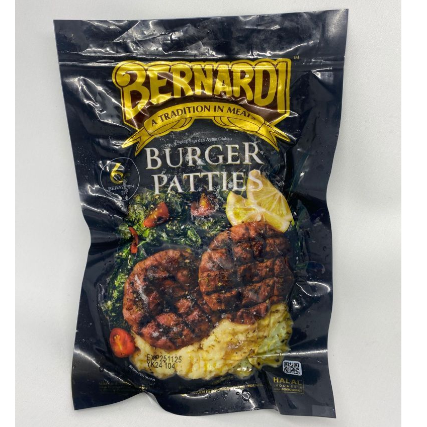

FROZEN FOOD BERNARDI BURGER PATTIES KOMBINASI SAPI DAN AYAM 270GRAM - DISASS JOGJA