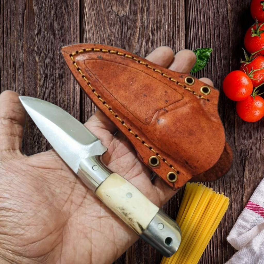 Pisau Skinner Seset Mini D2 Fulltang Handle Tanduk