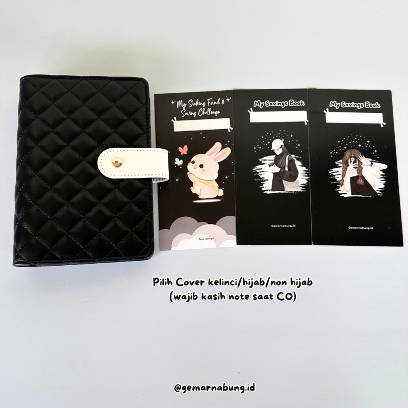 

Binder + cover saja diamond puff black & croco blue