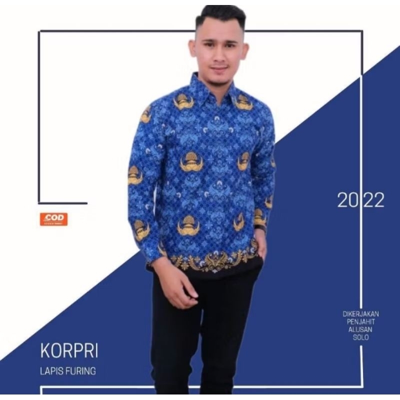 BAJU BATIK KORPRI PRIA WANITA TERBARU LAPIS FURING