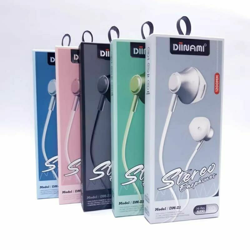 stereo earphone macaron diinami super extra bass