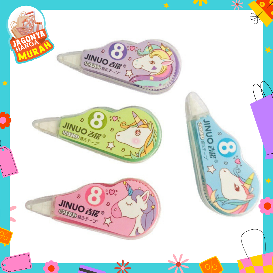 

JHM Correction Tape Karakter 4 In 1 Penghapus Pulpen Roll Isi 4pcs Karakter Lucu Unicorn Penghapus Pena Tip-Ex Kertas Mini 4in1 Tip Ex Set 4 Pcs