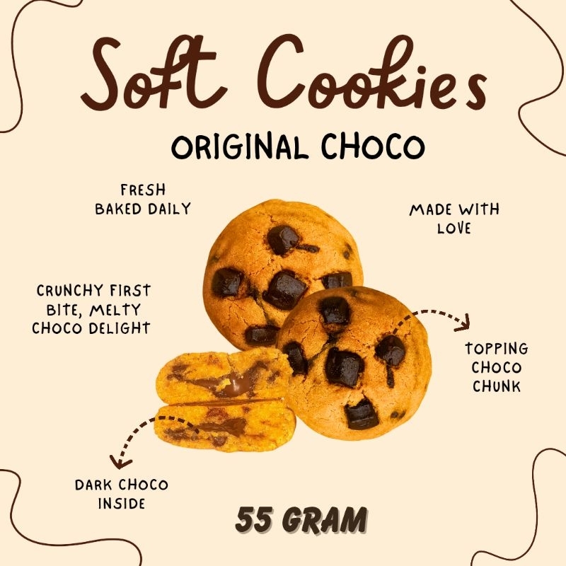 

Soft Cookies Original Choco 55 gram (Beli 5 Gratis 1)