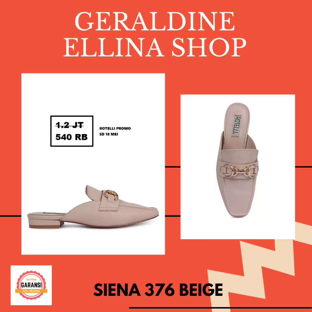 Sepatu flat shoes wanita sale Rotelli seri FLOWERY LEATHER original store