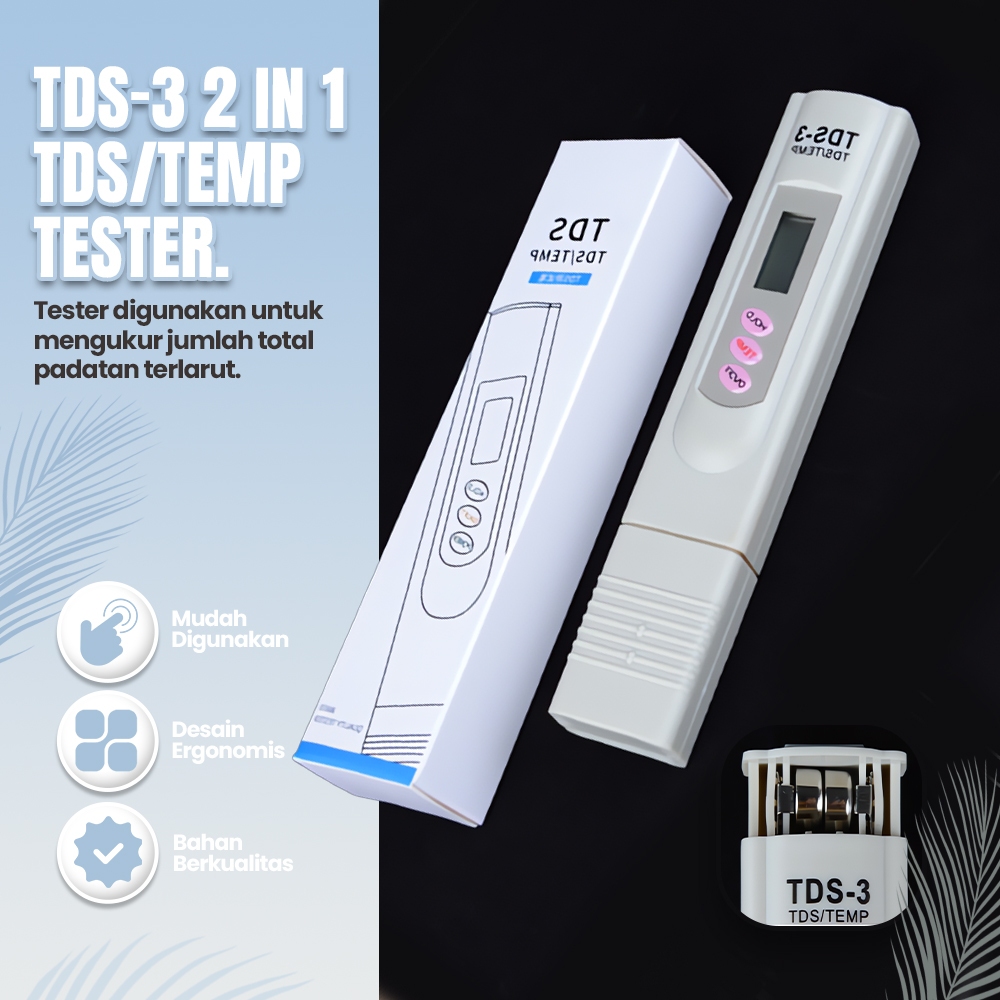 TDS Meter Hidroponik Alat Pengukur PH Air TDS meter pena dan ph meter TDS 3 Meter Ppm Temp