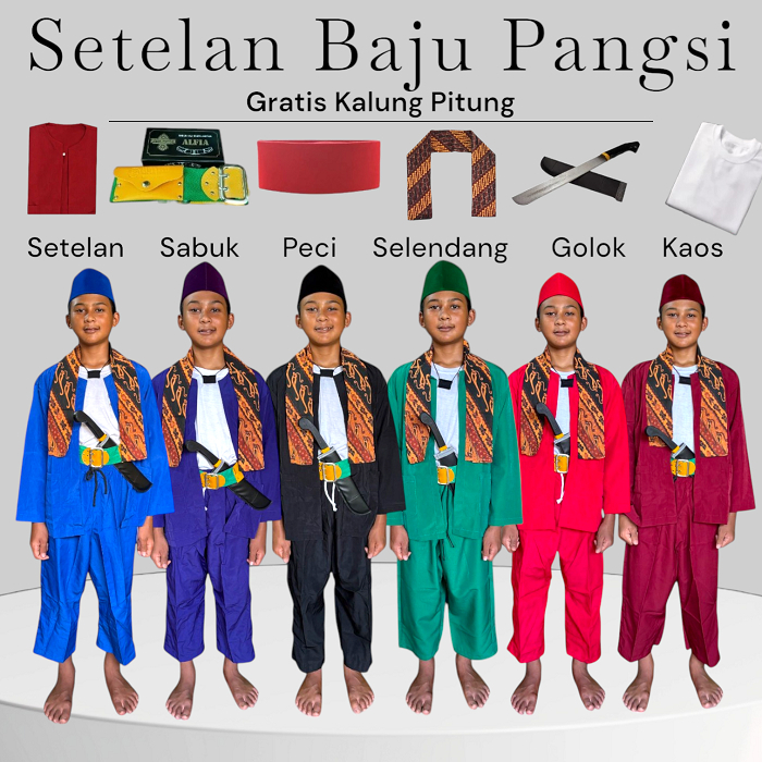 Baju Pangsi Betawi Anak Lengkap Setelan Pangsi Betawi Untuk Silat