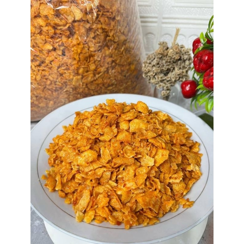 

Emping jagung pedas manis kemasan 250gram