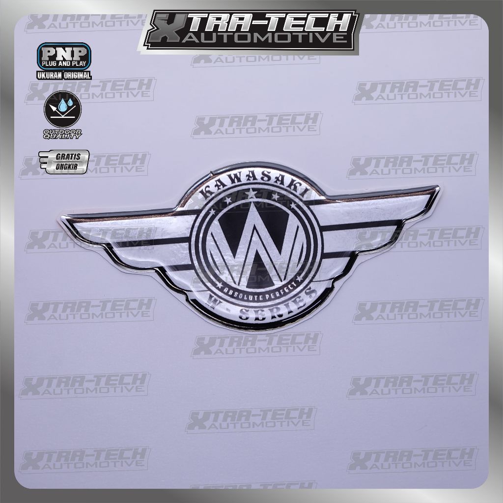 Emblem logo kawasaki w series / emblem timbul kawasaki w175 / sticker w175 / stiker logo w series ka