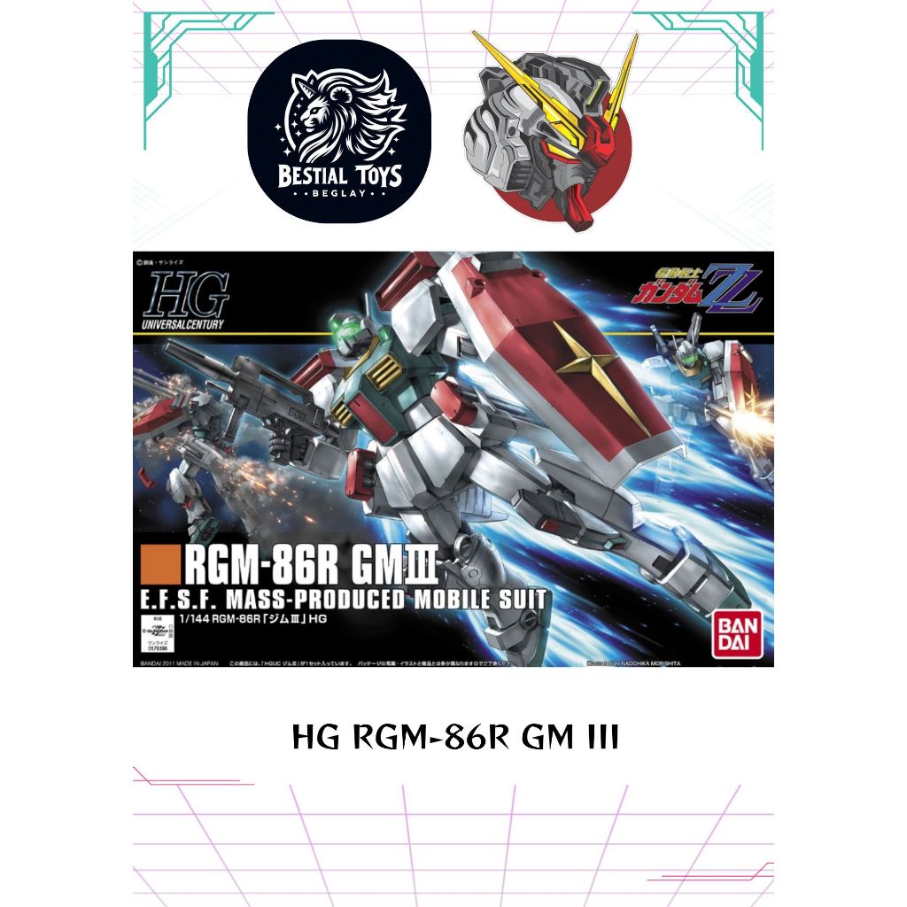 HG RGM-86R GM III Mobile Suit E.S.F. Mass Produced BANDAI