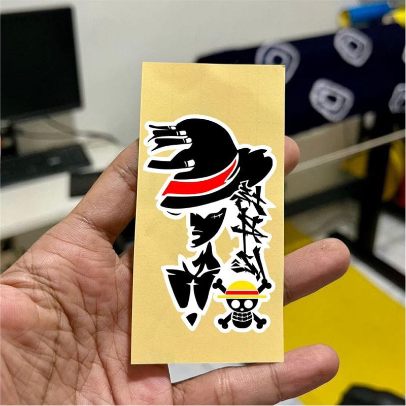 sticker one piece luffy, anime, hp, motor