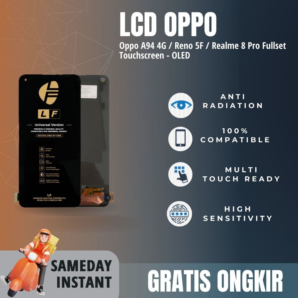 LCD TOUCHSCREEN LAYAR TAMPILAN OPPO A95 5G / OPPO RENO 5F / OPPO RENO 4 SE / OPPO REALME 8 PRO OLED 