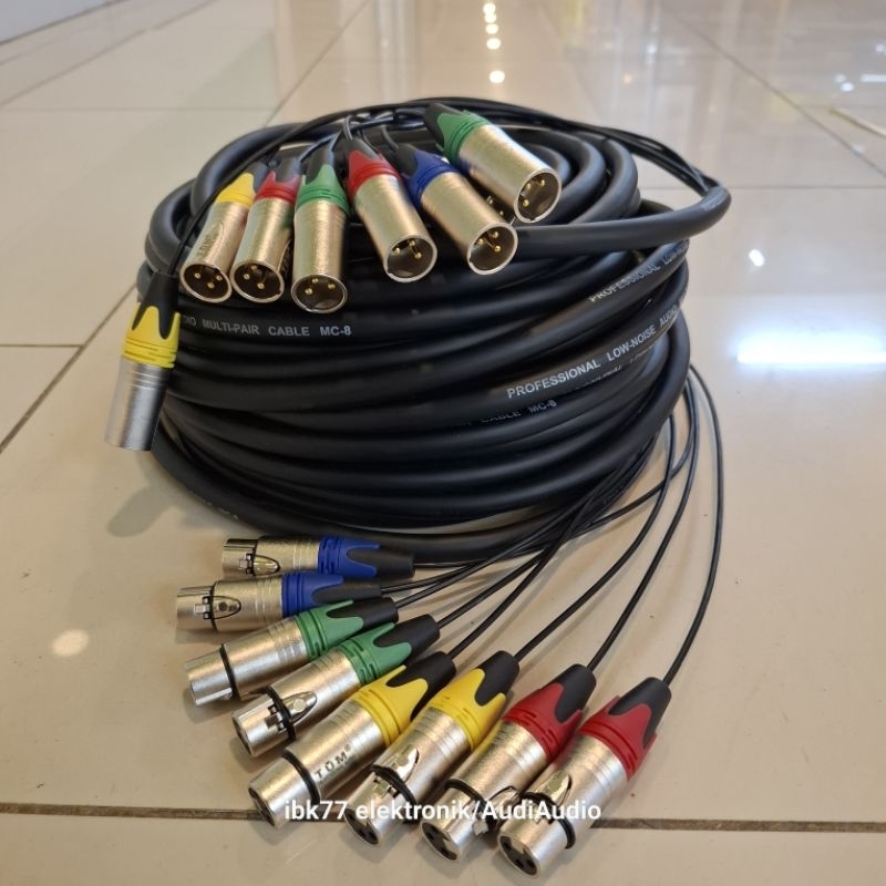 Kabel Snake isi 8chanel komplit XLR MALE to FEMALE 30 meter