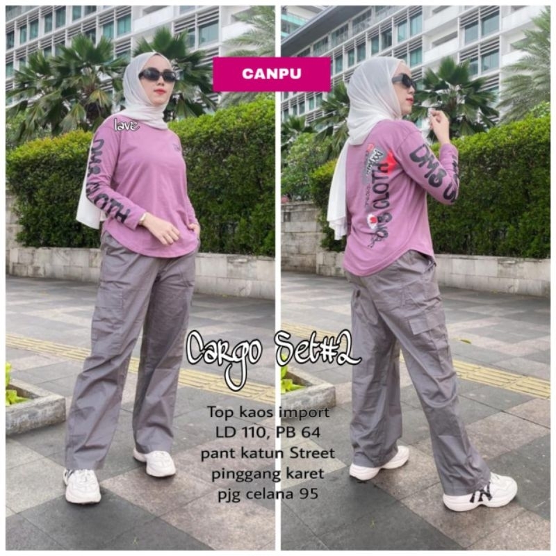 CARGO SET 2/SETELAN CARGO WANITA/SET CARGO WANITA/SETELAN CARGO/SET CARGO/SETELAN/SET