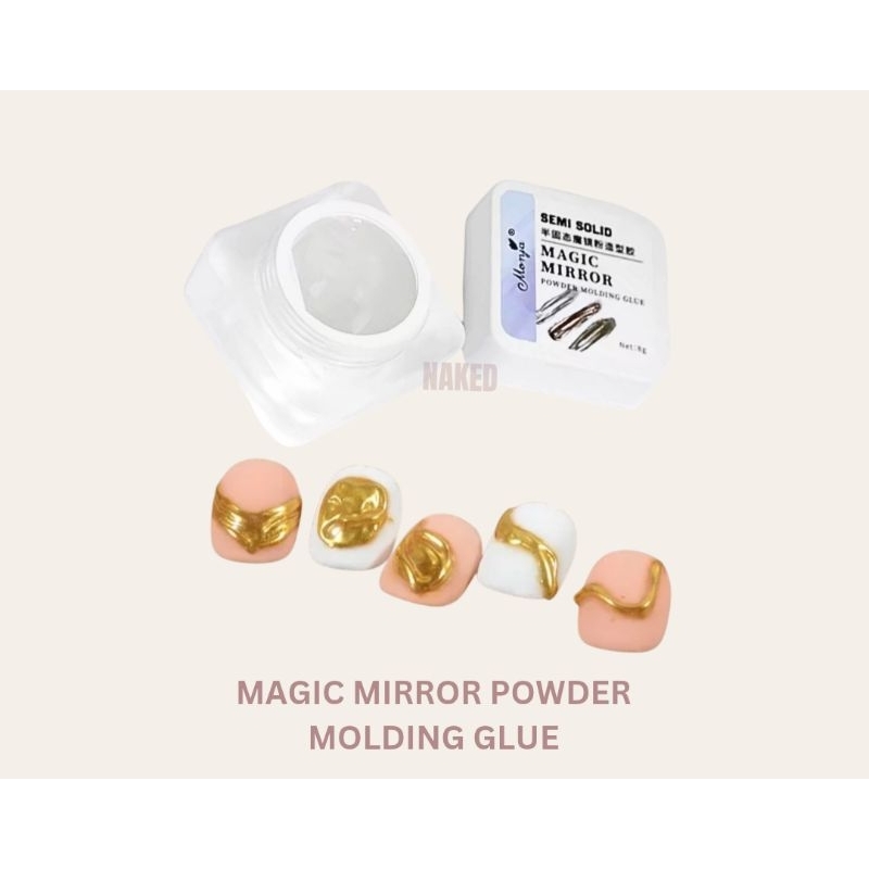 Monja Magic Mirror Powder Molding Glue Gel Chrome Nail Art
