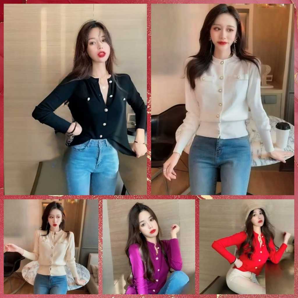 SRN ATASAN KNITWEAR RAJUT KOREAN STYLE LENGAN PANJANG WANITA HIGH QUALITY