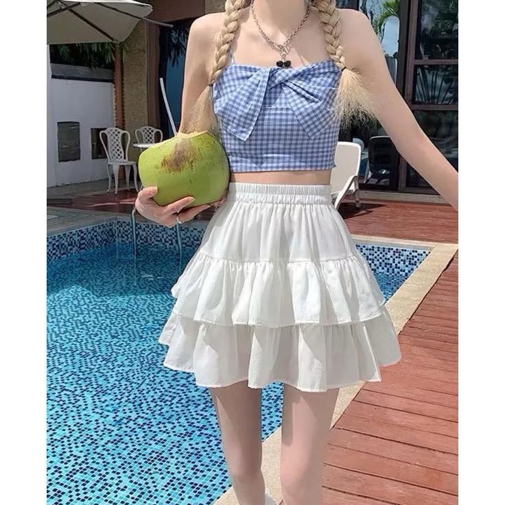 Rok POLLY Mini Skirt Susun Pendek  Rok Wanita Pendek