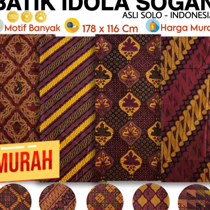 Kain Batik Idola Sogan Jarik Samping Sarung Wanita Pria Dewasa Motif Murah Panjang Solo Pekalongan