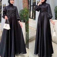 Mila Dress Muslim Korea Satin  Gamis Kondangan  Gamis Bridesmaid  Gamis Muslim  Gaun Pesta
