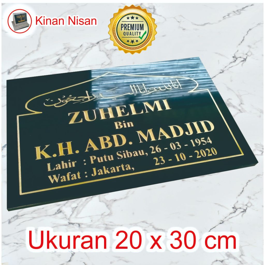 Batu Nisan Nama Kuburan 20x30 Granit (Custom)
