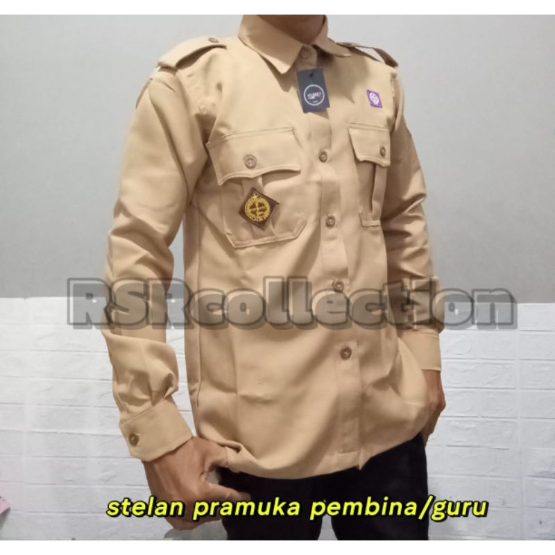 seragam peramuka pembina+setelan peramuka pembina+seragam pramuka guru+setelan pramuka guru+set pram