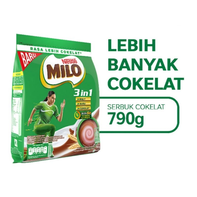 

Milo 3in1 Activ-Go 790g - Minuman Serbuk Coklat