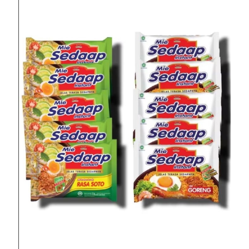 

PAKET MIE SEDAP 10BKS (5BKS MIE GORENG SEDAP + 5BKS MIE SOTO SEDAP