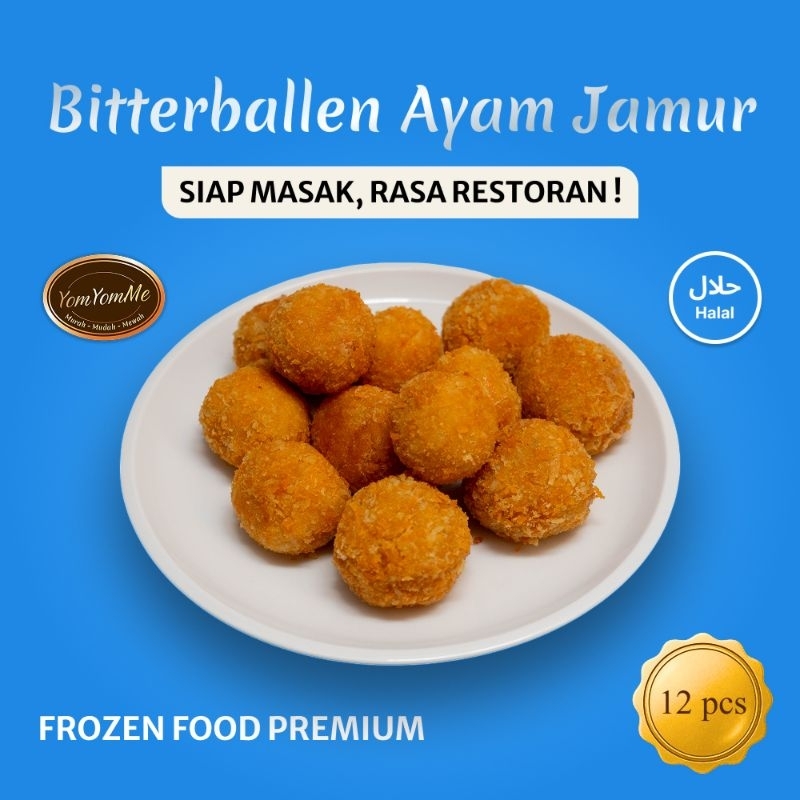 

YomYomMe Bitterballen Ayam Jamur Frozen Food - 12 Pcs | Camilan Premium, Lumer Gurih di Tiap Gigitan