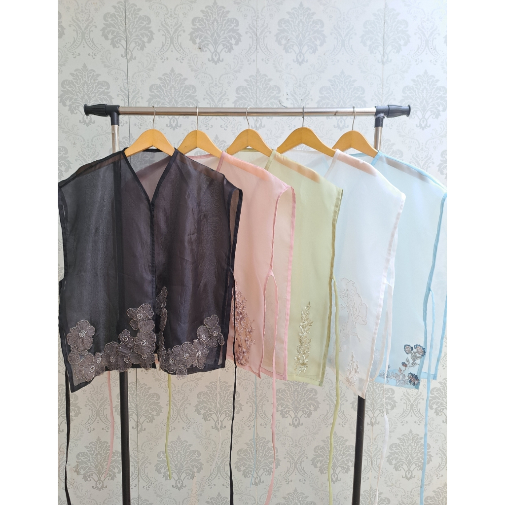 Vest Organza Bunga | Atasan Organza | Outer Organza