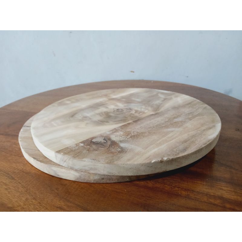 PAPAN BULAT KAYU JATI D30CM / KAYU JATI