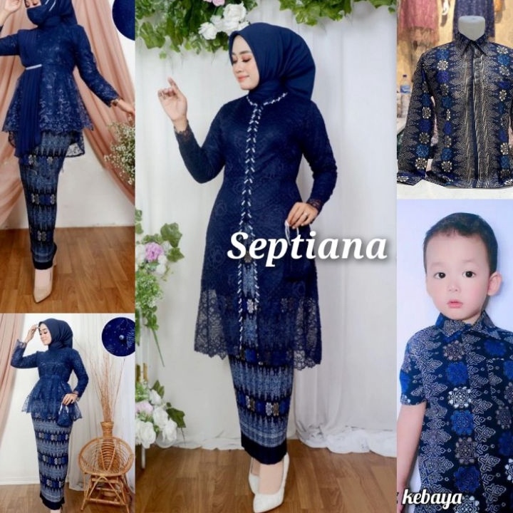 Cod sk  baju kebaya couple ibu besan warna navy  kebaya modern tunangan couple keluarga  kebaya coup