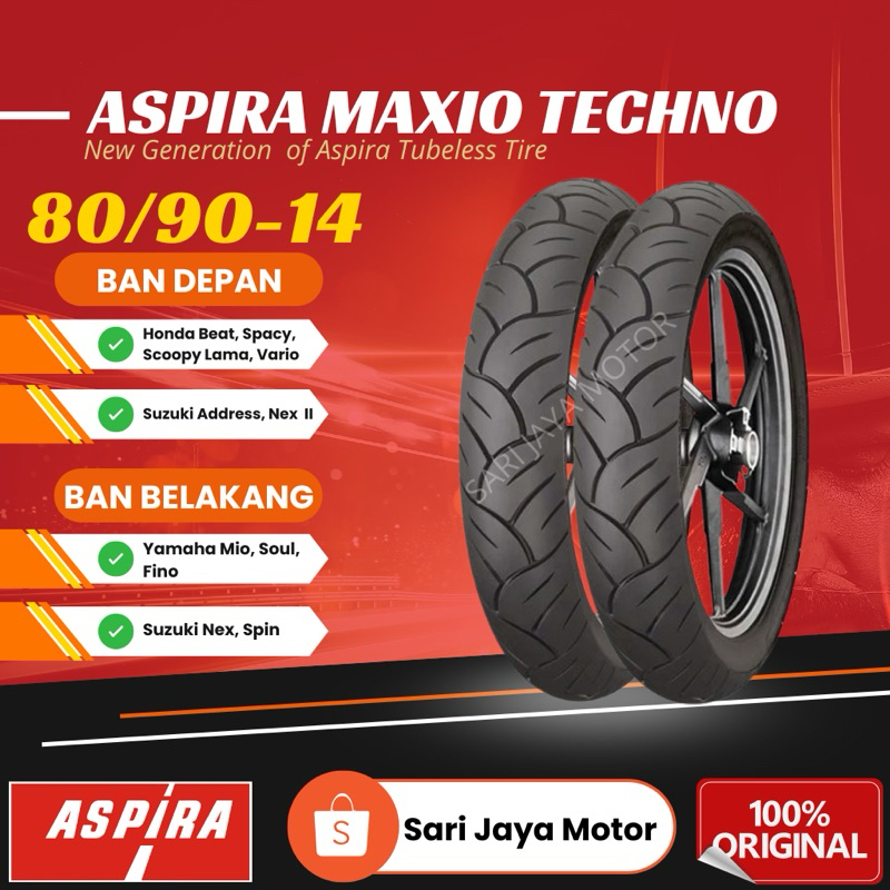 ASPIRA MAXIO TECHNO TUBEBLESS 80/90-14