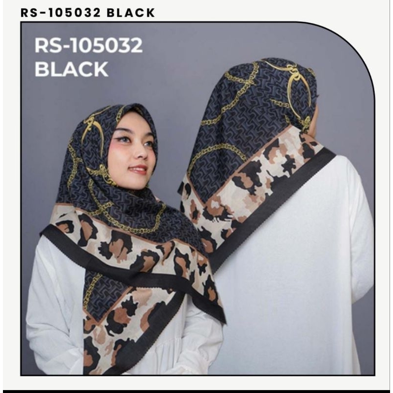 jilbab segi empat motif hitam