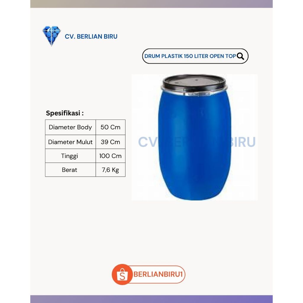 Drum Plastik 150 Liter Open Top
