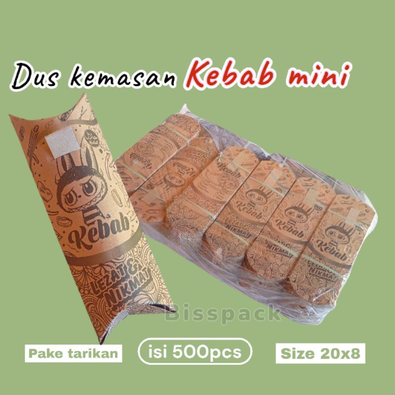 

GROSIR!! PAKET @500pcs KEMASAN DUS KEBAB mini uk 20x8 brown craft