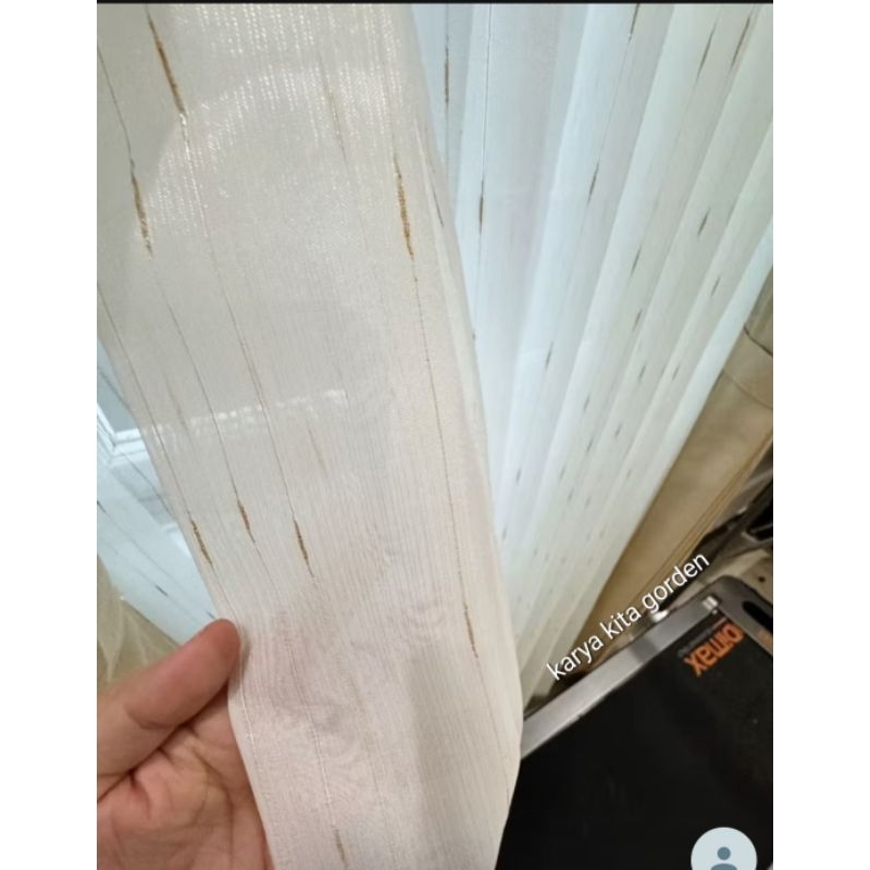 vitrase gorden tebal/gorden putih transparan/vitrase polos/dalaman gorden model plisket bahan import