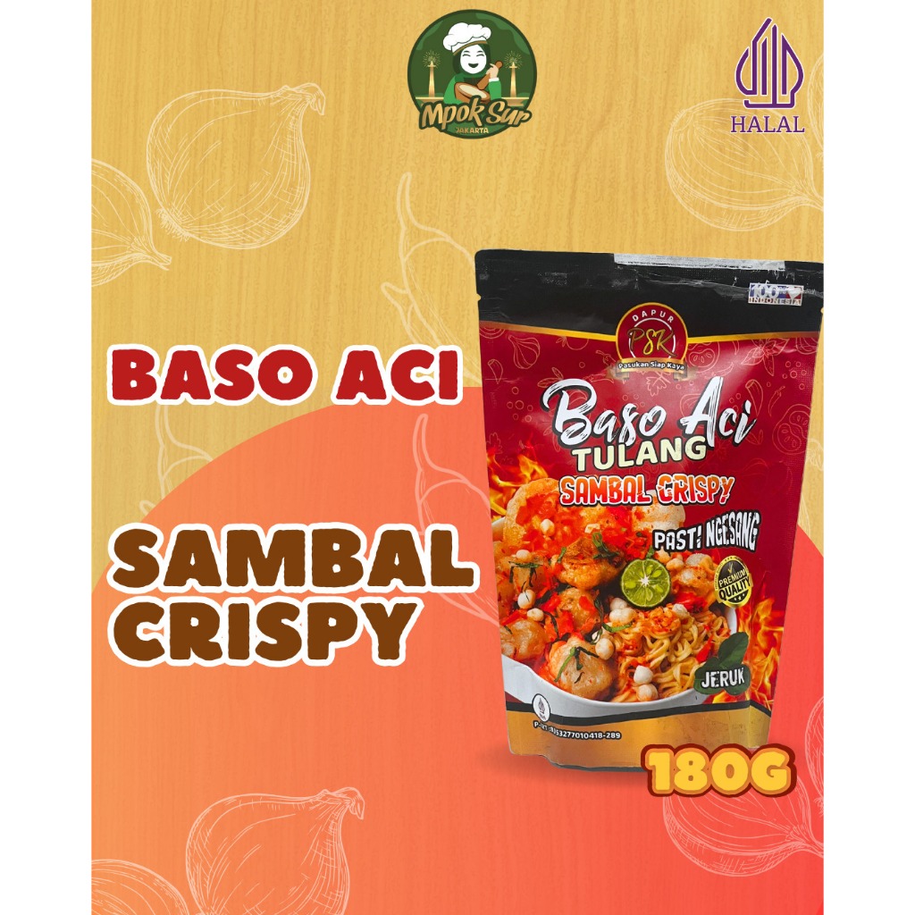 

Bakso Aci Tulang Sambal Crispy Daun Jeruk Special Pedas Instan 180gr