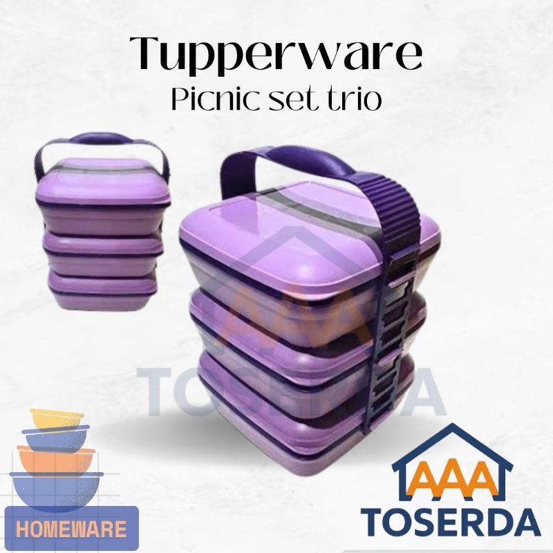 AAA Toserda | Tupperware Picnic Set Trio 1.6L – Rantang Serbaguna untuk Piknik & Bekal