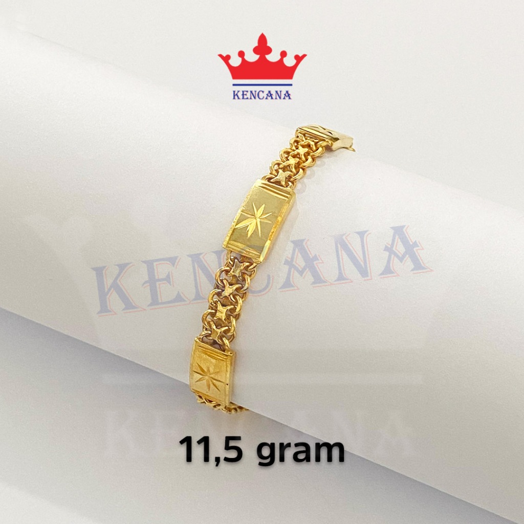 Gelang Perak Asli 925 Plat Ukir Rantai Lipan Wanita Anak Dewasa  Sepuh Emas 24k