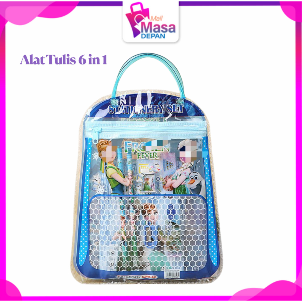 

MMD Stationery Set 6 in 1 Free Bag Alat Tulis Anak Sekolah Buku Pulpen Penghapus Pengaris
