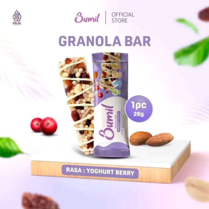 

BUMIL Granola Snack Bar Rasa Yoghurt Berry 26gr | Cemilan Sehat Ibu Hamil & Menyusui Tinggi Asam Folat