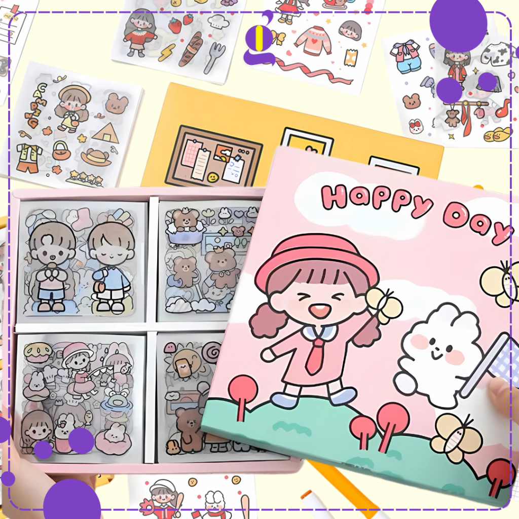 

100 Lembar Stiker Box Telado Buat Jurnaling Sticker 1 Box Lucu Buat Tempel Di Botol Minum Storage