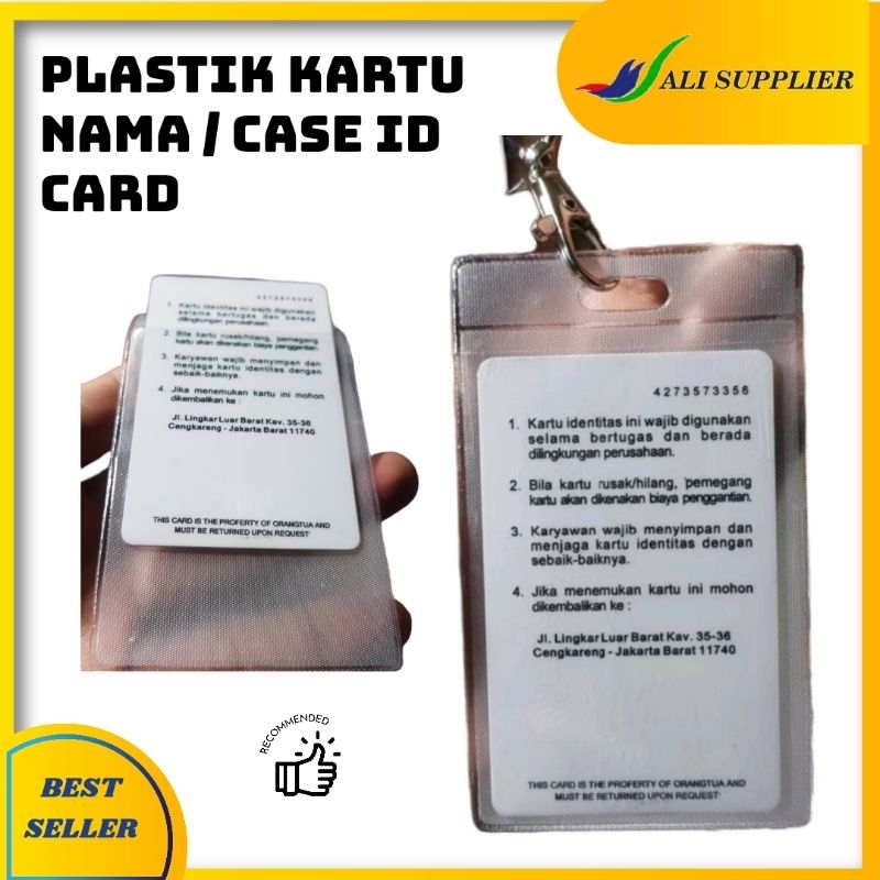 

ID Case / Tanda Pengenal / Casing plastik Murah PROMO HARGA GROSIR / CASING ID CARD / CASE TANDA PENGENAL / SAMPUL KARTU / TEMPAT KARTU / PLASTIK TEMPAT KARTU ID / ID TEMPAT KARTU / PLASTIK KARTU NAMA MURAH / SARUNG KARTU NAMA / CASE ID TANDA PENGENAL