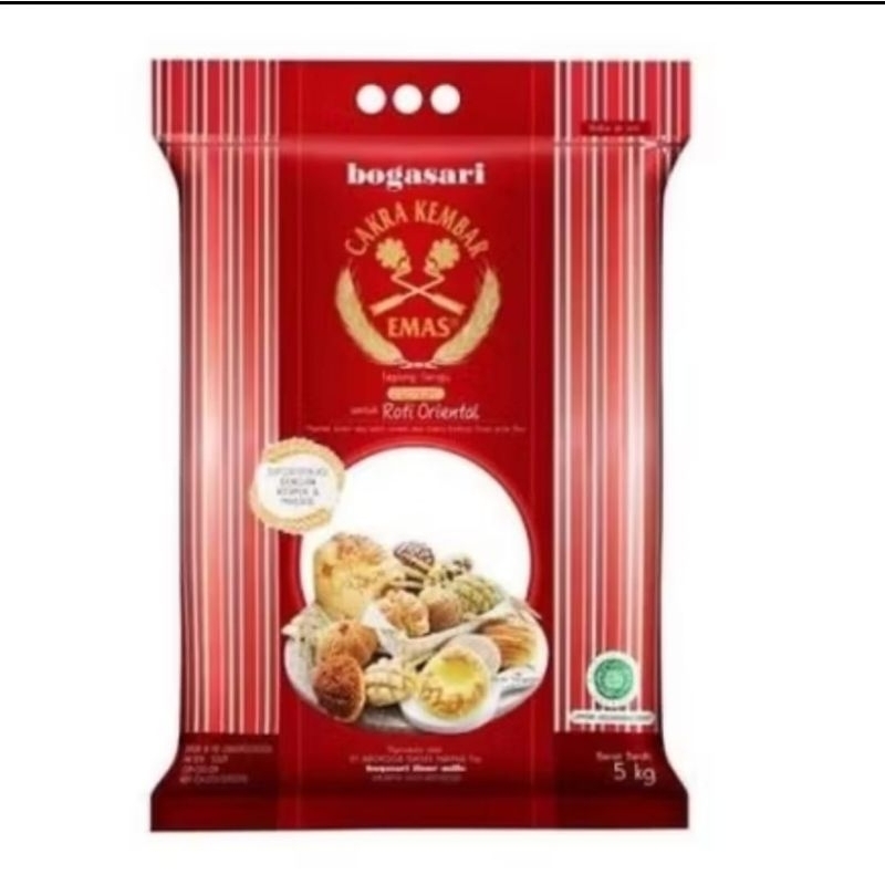

Bogasari Tepung Cakra Kembar Emas Roti Oriental 5kg 6pcs