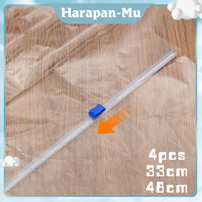 Alat Pemotong Plastik Wrapping 4Psc - 2 Arah Alat Wrapping Makanan Pemotong - Dua Ukuran Pilihan 48c