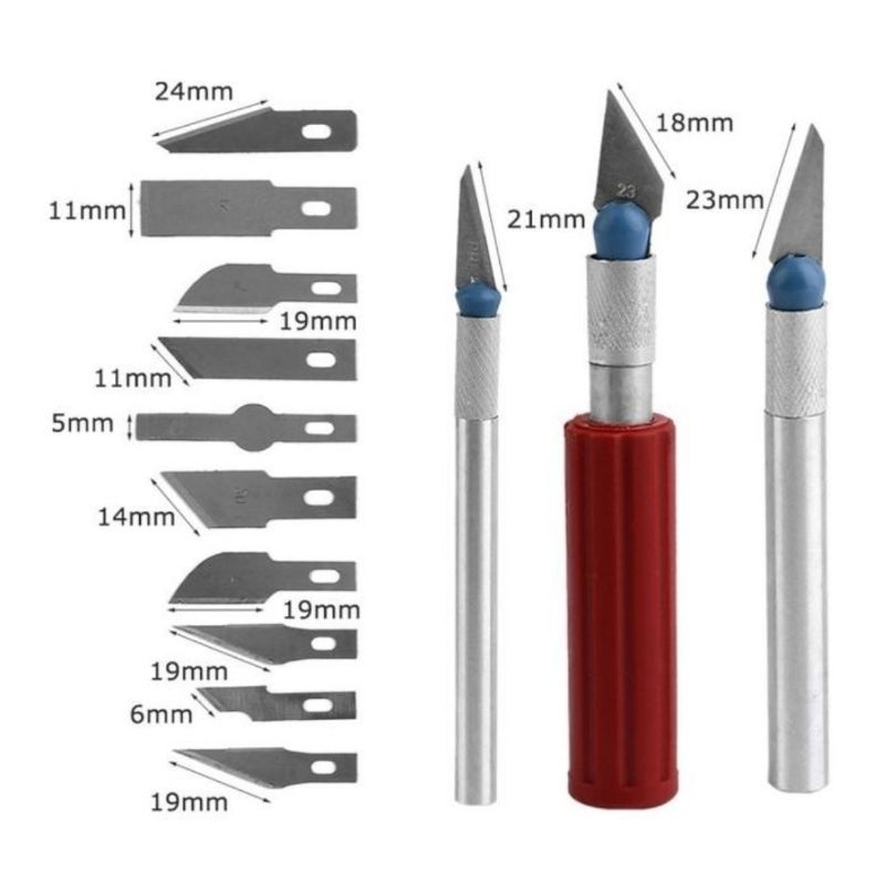 

ALAT UKIR 13 Buah Termasuk Pisau Pemotong Cutter Ukir