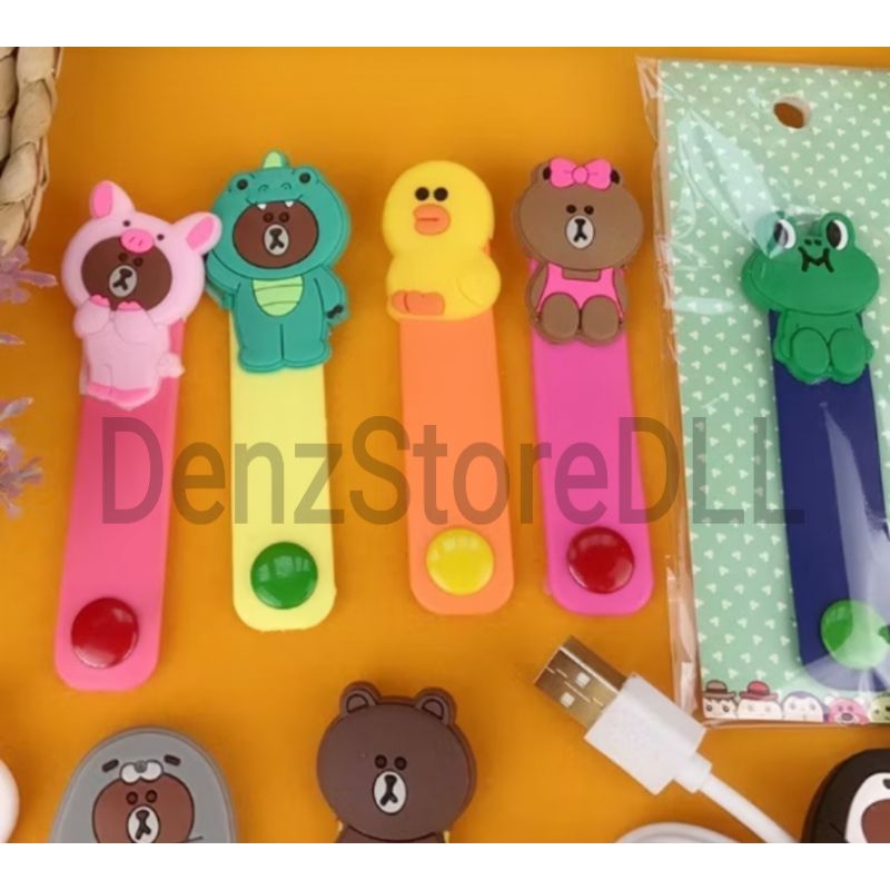 Tali pengikat kabel data charge karakter kartun