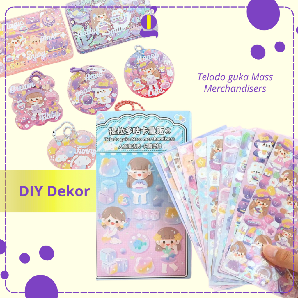 

15 Lembar Stiker Motif Mermaid Show DIY Dekor Sticker Lucu Guka Mechandisers TLD117