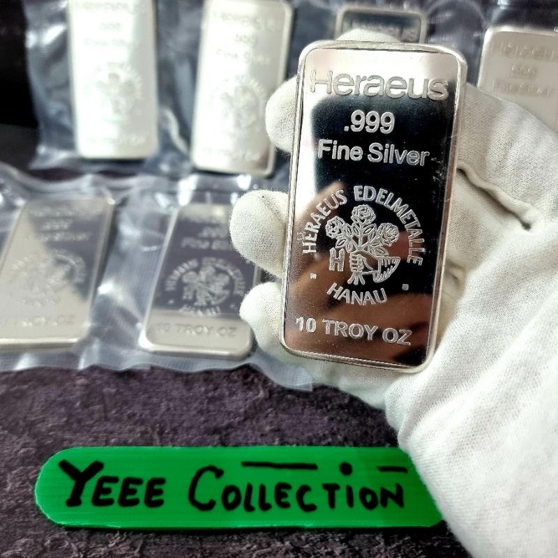 Perak Batangan Heraeus Minted Bar 10 oz - Fine 999 Silver Bar